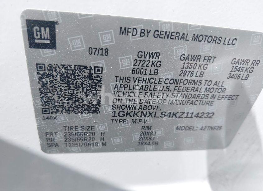 Photo 9 of 2019 Gmc Acadia DENALI (VIN 1GKKNXLS4KZ114232)