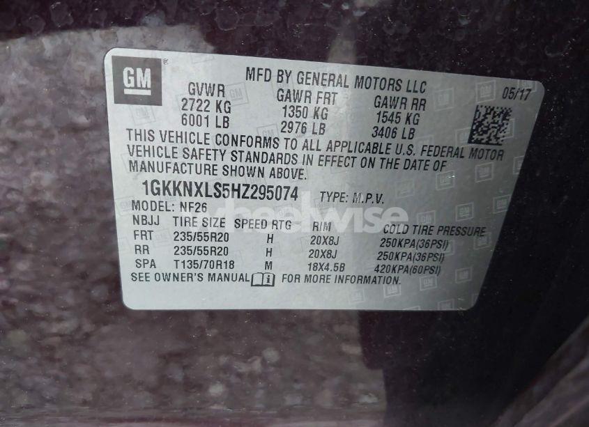 Photo 9 of 2017 Gmc Acadia DENALI (VIN 1GKKNXLS5HZ295074)