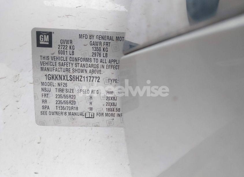 Photo 9 of 2017 Gmc Acadia DENALI (VIN 1GKKNXLS6HZ117772)