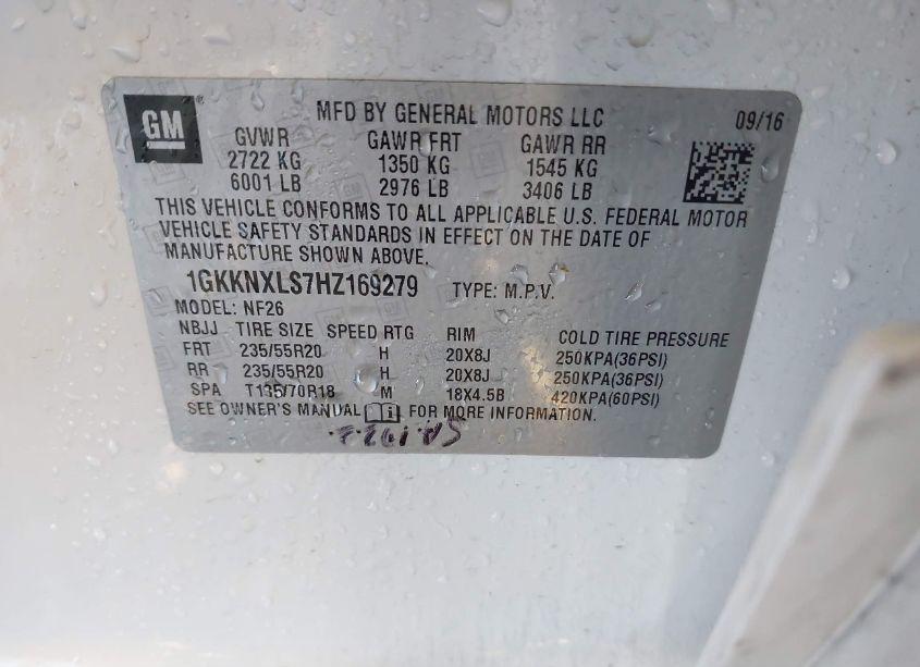 Photo 9 of 2017 Gmc Acadia DENALI (VIN 1GKKNXLS7HZ169279)