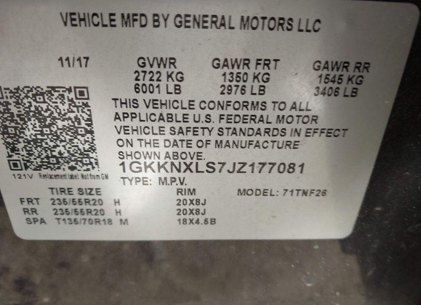 Photo 9 of 2018 Gmc Acadia DENALI (VIN 1GKKNXLS7JZ177081)