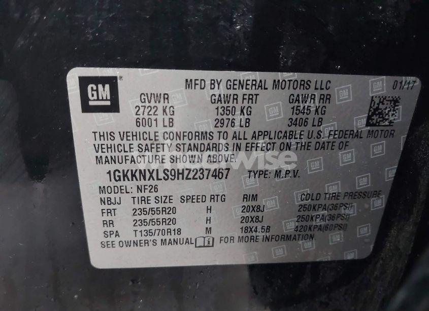Photo 9 of 2017 Gmc Acadia DENALI (VIN 1GKKNXLS9HZ237467)