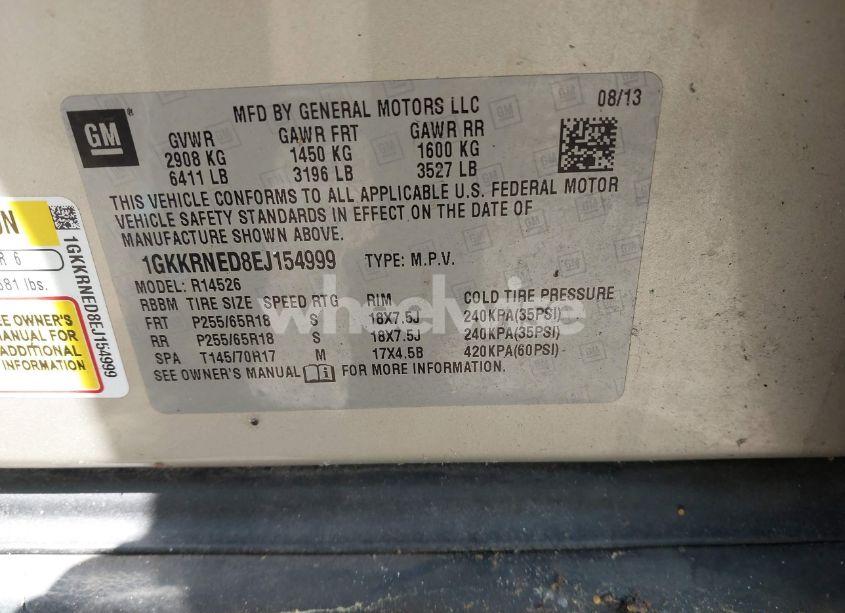 Photo 9 of 2014 Gmc Acadia SLE-1 (VIN 1GKKRNED8EJ154999)