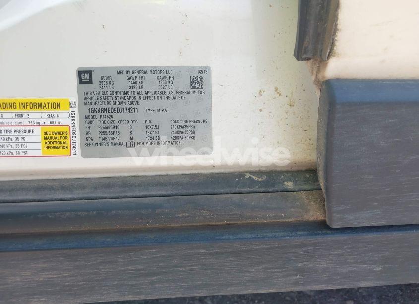 Photo 9 of 2013 Gmc Acadia SLE-1 (VIN 1GKKRNED9DJ174211)