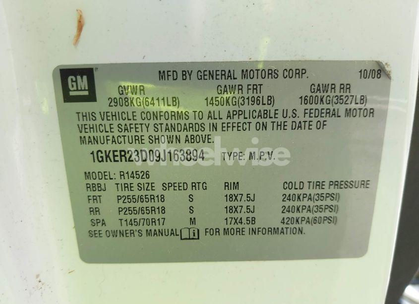 Photo 9 of 2012 Gmc Acadia SL (VIN 1GKKRNEDXCJ185443)