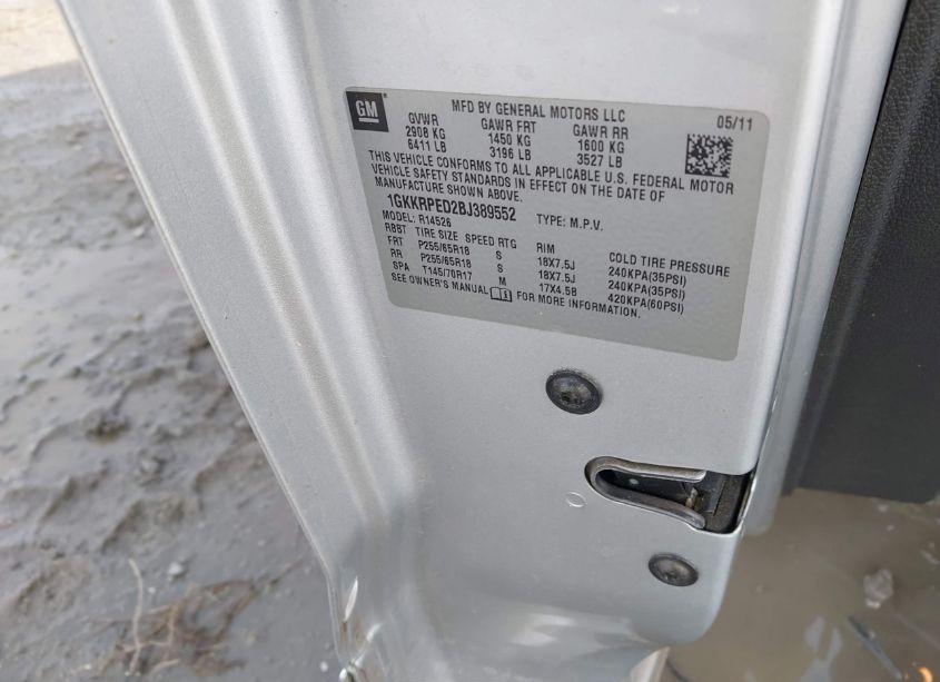 Photo 9 of 2011 Gmc Acadia SLE (VIN 1GKKRPED2BJ389552)