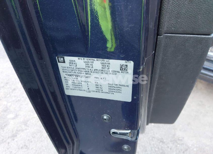 Photo 9 of 2012 Gmc Acadia SLE (VIN 1GKKRPED3CJ170407)