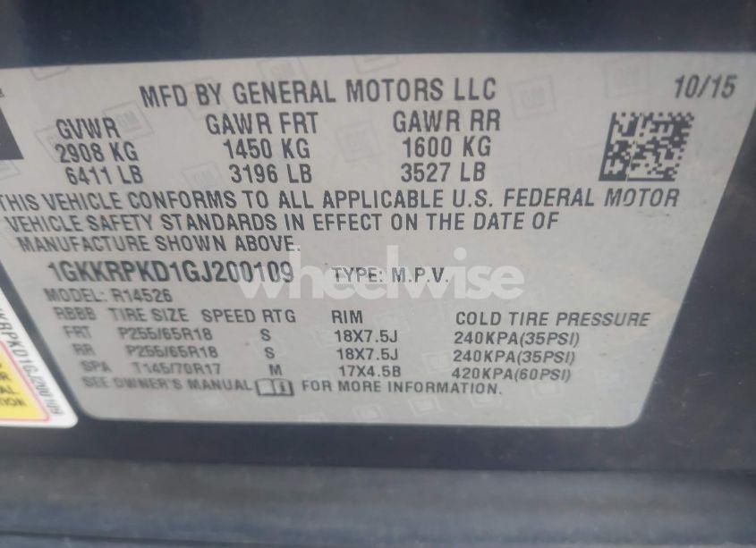 Photo 9 of 2016 Gmc Acadia SLE-2 (VIN 1GKKRPKD1GJ200109)