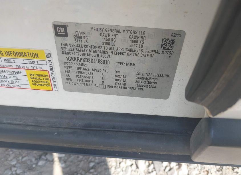 Photo 9 of 2013 Gmc Acadia SLE-2 (VIN 1GKKRPKD3DJ188010)