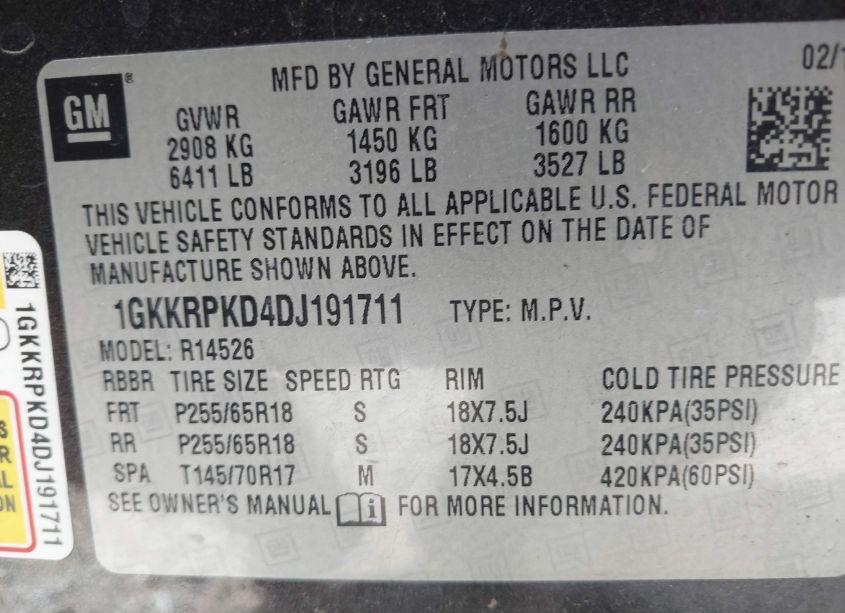 Photo 9 of 2013 Gmc Acadia SLE (VIN 1GKKRPKD4DJ191711)