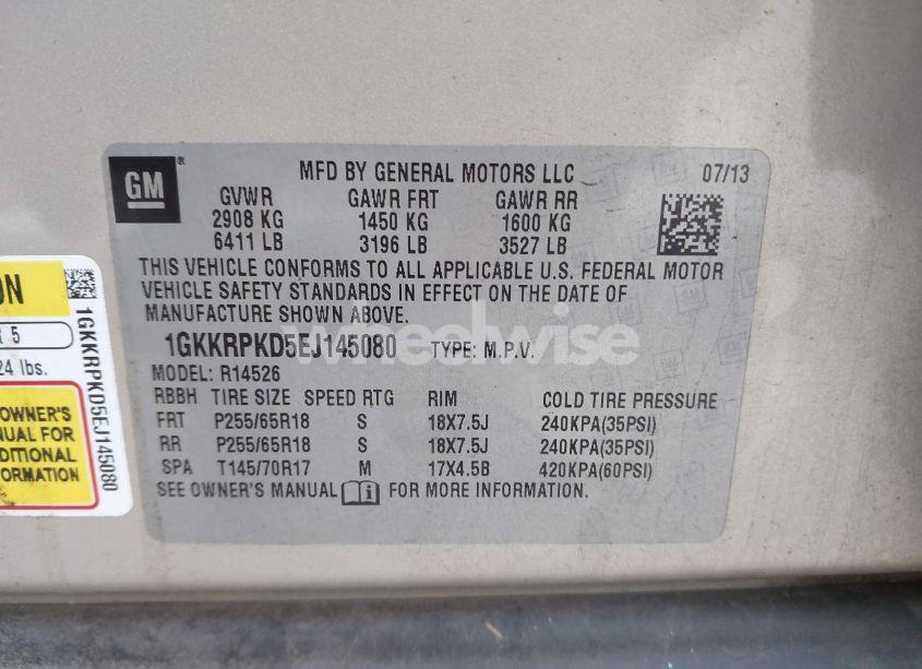 Photo 9 of 2014 Gmc Acadia SLE-2 (VIN 1GKKRPKD5EJ145080)