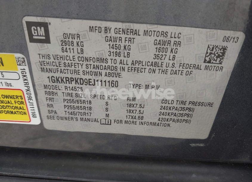 Photo 9 of 2014 Gmc Acadia SLE-2 (VIN 1GKKRPKD9EJ111160)