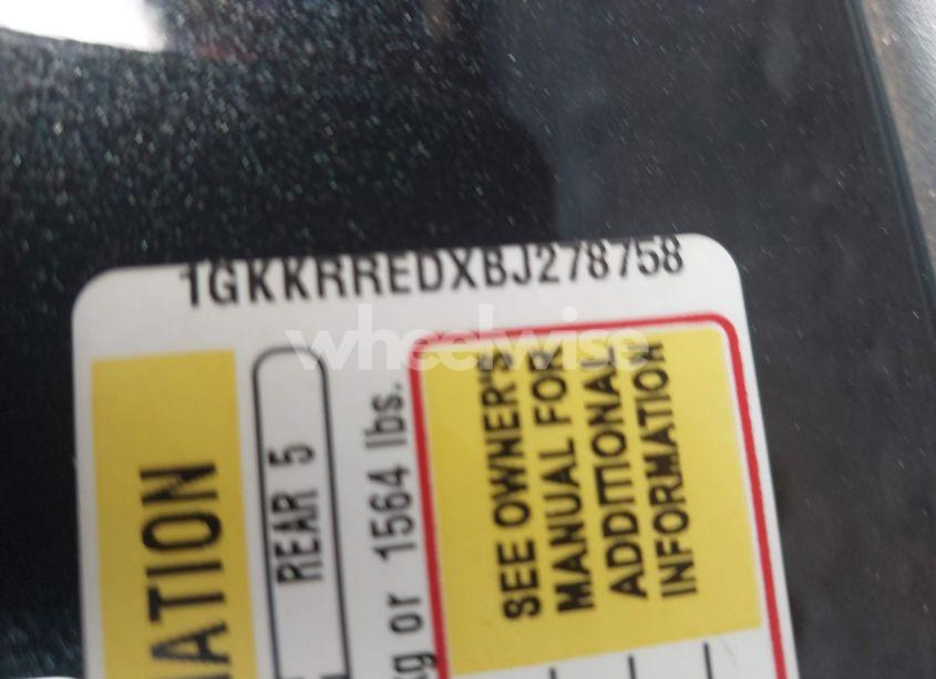 Photo 9 of 2011 Gmc Acadia SLT-1 (VIN 1GKKRREDXBJ278758)