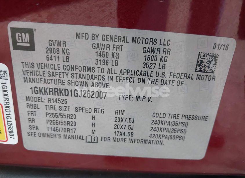Photo 9 of 2016 Gmc Acadia SLT-1 (VIN 1GKKRRKD1GJ262007)