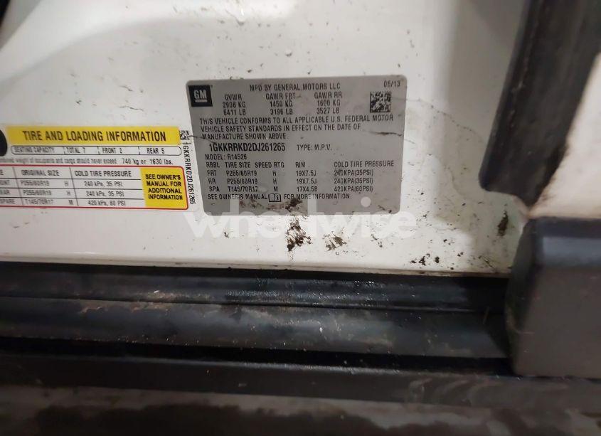 Photo 9 of 2013 Gmc Acadia SLT-1 (VIN 1GKKRRKD2DJ261265)