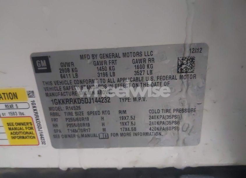 Photo 9 of 2013 Gmc Acadia SLT-1 (VIN 1GKKRRKD5DJ144232)