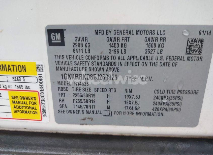 Photo 9 of 2014 Gmc Acadia SLT-1 (VIN 1GKKRRKD8EJ269825)