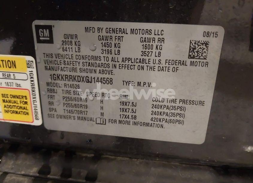 Photo 9 of 2016 Gmc Acadia SLT-1 (VIN 1GKKRRKDXGJ144568)