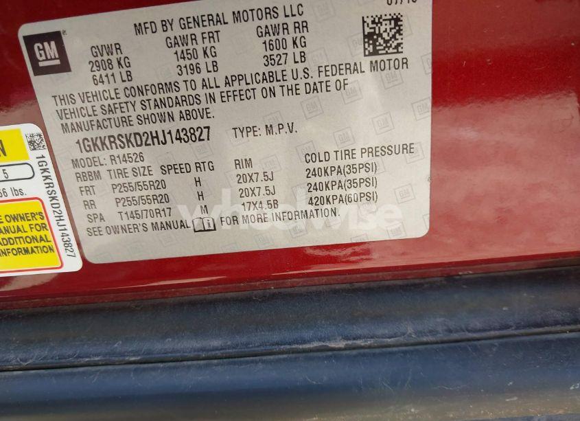 Photo 9 of 2017 Gmc Acadia LIMITED (VIN 1GKKRSKD2HJ143827)