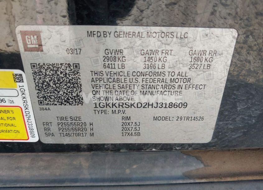 Photo 9 of 2017 Gmc Acadia LIMITED (VIN 1GKKRSKD2HJ318609)