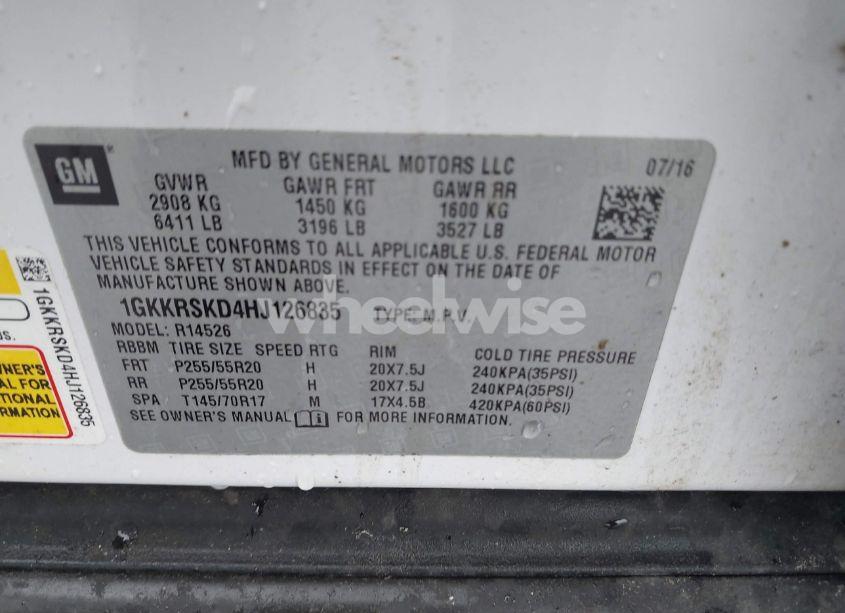 Photo 9 of 2017 Gmc Acadia LIMITED (VIN 1GKKRSKD4HJ126835)