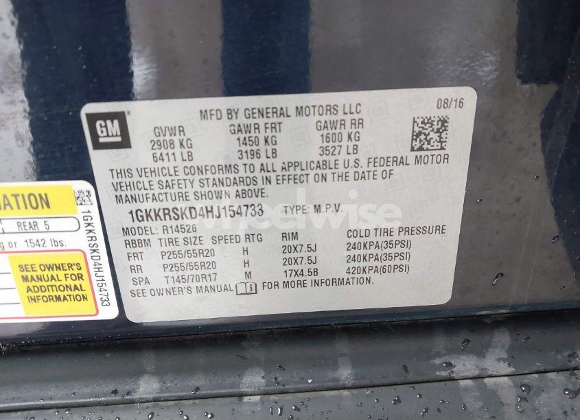 Photo 9 of 2017 Gmc Acadia LIMITED (VIN 1GKKRSKD4HJ154733)