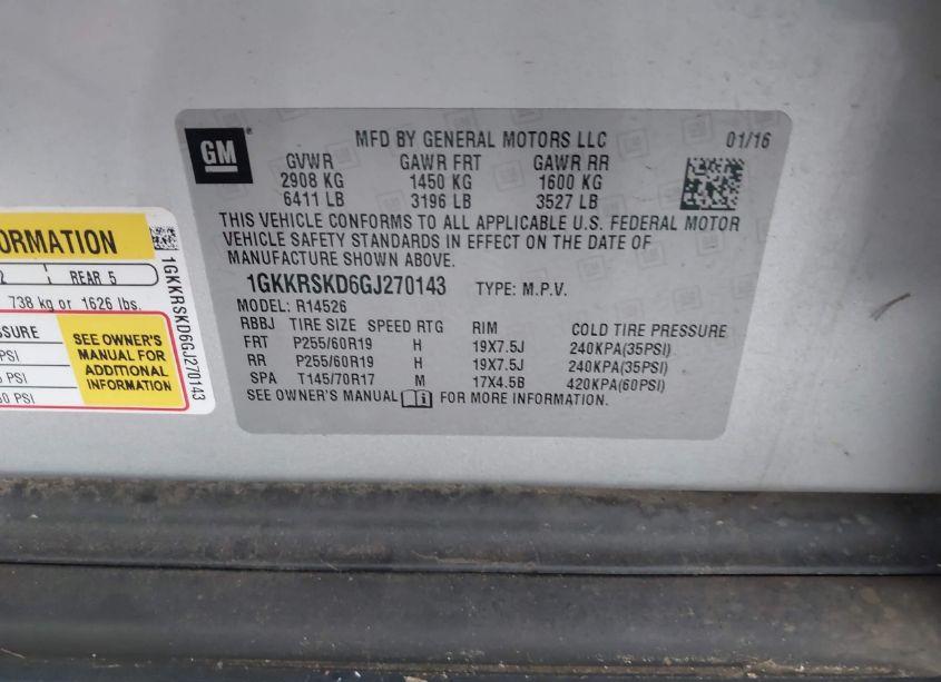 Photo 9 of 2016 Gmc Acadia SLT-2 (VIN 1GKKRSKD6GJ270143)