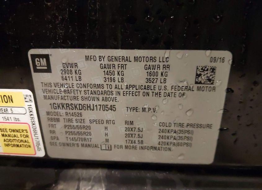 Photo 9 of 2017 Gmc Acadia LIMITED (VIN 1GKKRSKD6HJ170545)