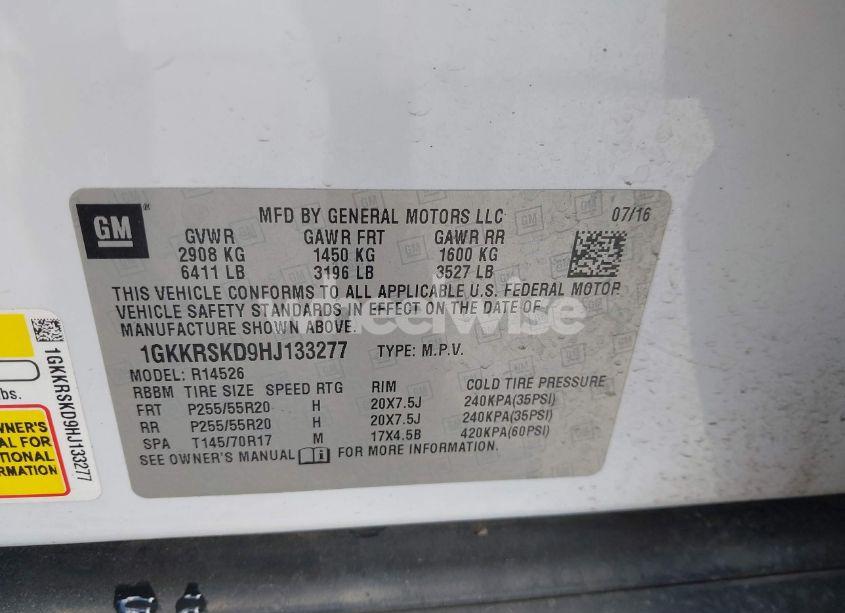 Photo 9 of 2017 Gmc Acadia LIMITED LIMITED (VIN 1GKKRSKD9HJ133277)