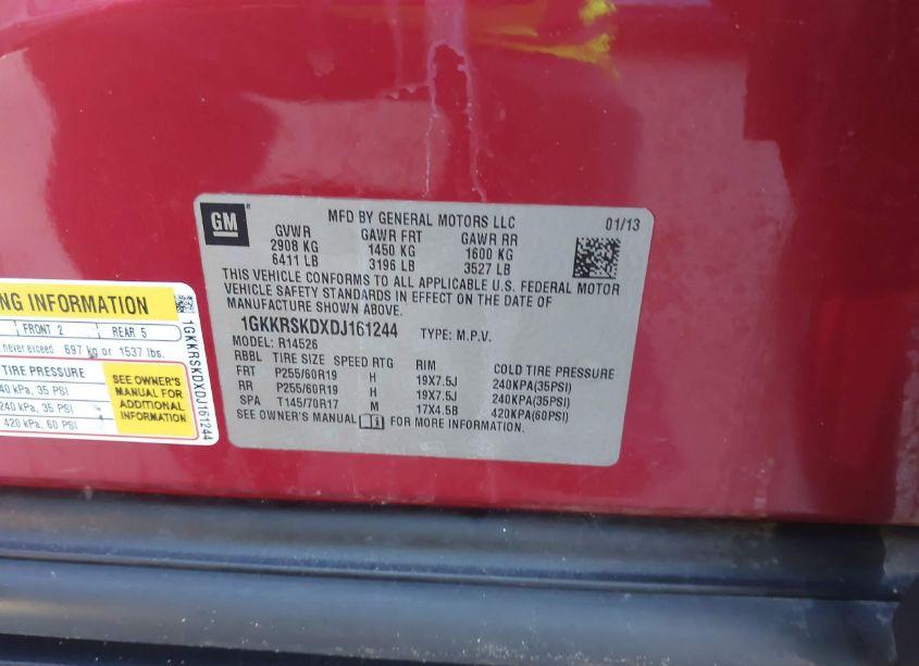 Photo 9 of 2013 Gmc Acadia SLT-2 (VIN 1GKKRSKDXDJ161244)