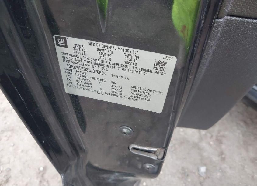 Photo 9 of 2011 Gmc Acadia DENALI (VIN 1GKKRTED3BJ376608)