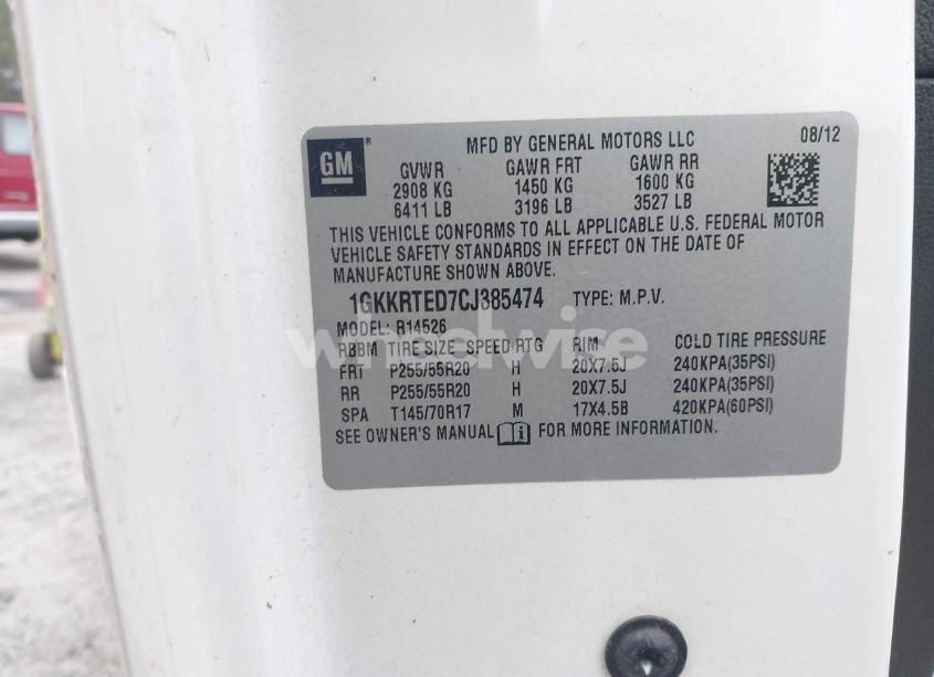 Photo 9 of 2012 Gmc Acadia DENALI (VIN 1GKKRTED7CJ385474)