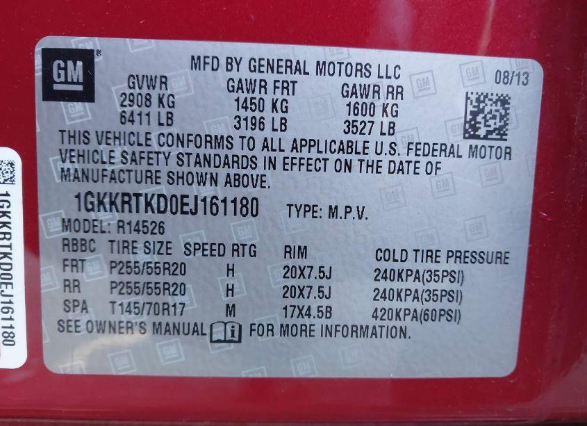 Photo 9 of 2014 Gmc Acadia DENALI (VIN 1GKKRTKD0EJ161180)