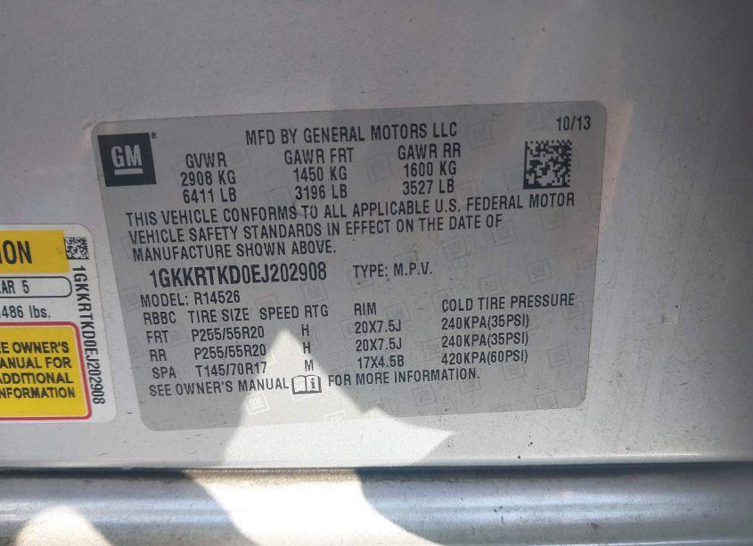 Photo 9 of 2014 Gmc Acadia DENALI (VIN 1GKKRTKD0EJ202908)