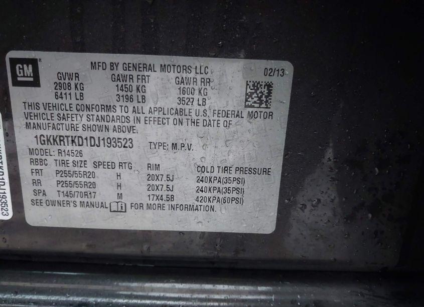 Photo 9 of 2013 Gmc Acadia DENALI (VIN 1GKKRTKD1DJ193523)