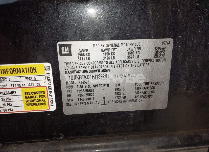 Photo 9 of 2015 Gmc Acadia DENALI (VIN 1GKKRTKD1FJ132241)