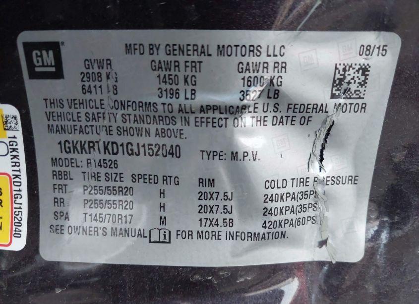 Photo 9 of 2016 Gmc Acadia DENALI (VIN 1GKKRTKD1GJ152040)