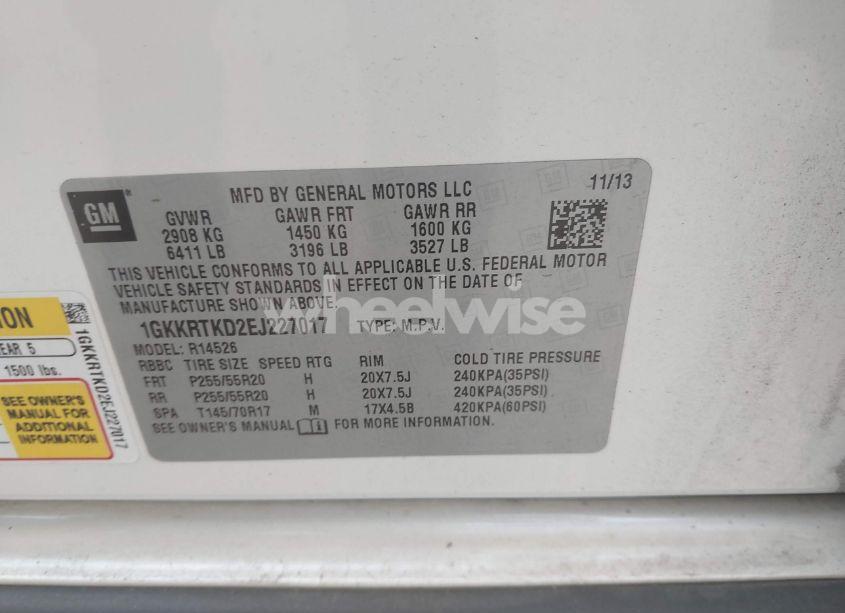 Photo 9 of 2014 Gmc Acadia DENALI (VIN 1GKKRTKD2EJ227017)