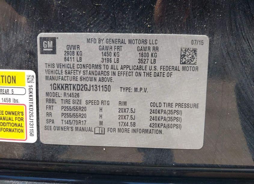 Photo 9 of 2016 Gmc Acadia DENALI (VIN 1GKKRTKD2GJ131150)