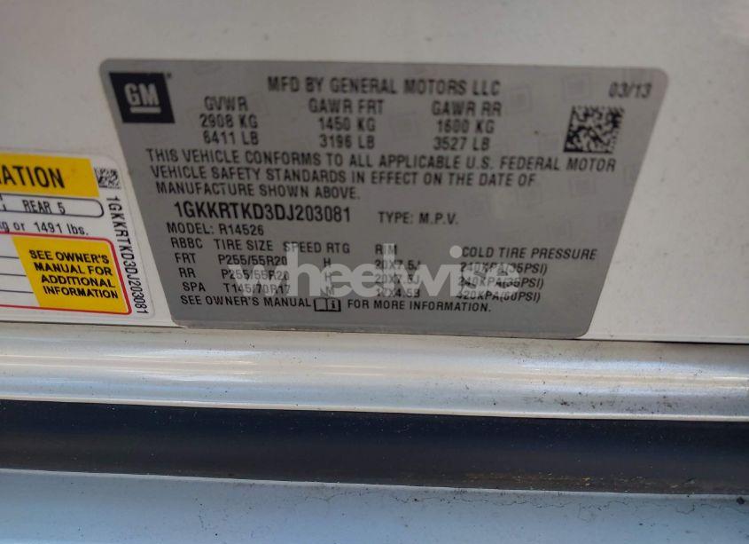 Photo 9 of 2013 Gmc Acadia DENALI (VIN 1GKKRTKD3DJ203081)