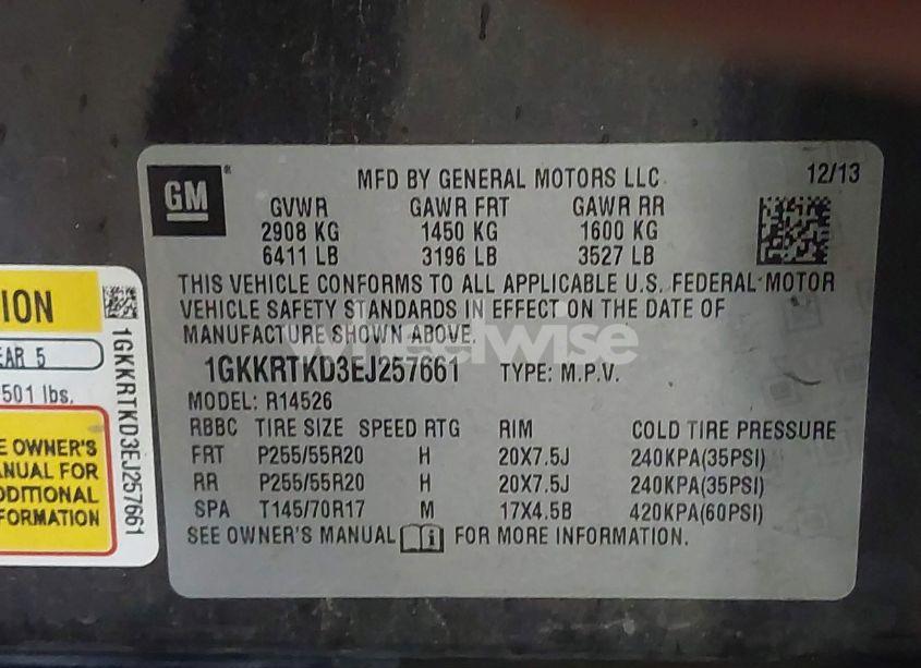 Photo 9 of 2014 Gmc Acadia DENALI (VIN 1GKKRTKD3EJ257661)