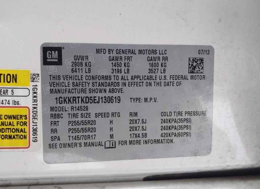 Photo 9 of 2014 Gmc Acadia DENALI (VIN 1GKKRTKD5EJ130619)