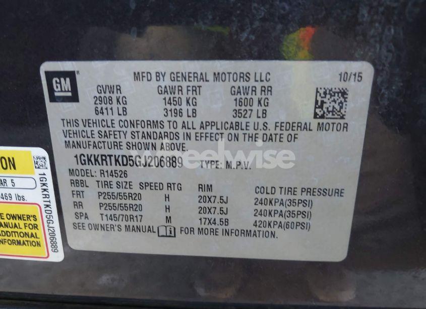 Photo 9 of 2016 Gmc Acadia DENALI (VIN 1GKKRTKD5GJ206889)