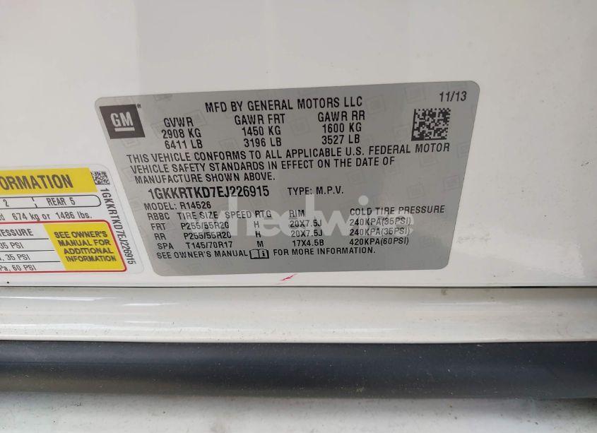 Photo 9 of 2014 Gmc Acadia DENALI (VIN 1GKKRTKD7EJ226915)