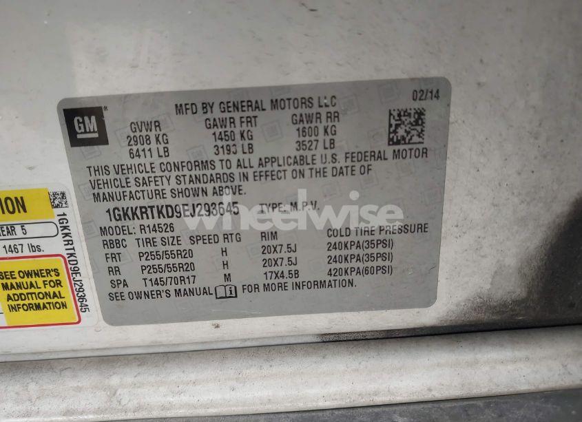 Photo 9 of 2014 Gmc Acadia DENALI (VIN 1GKKRTKD9EJ293645)