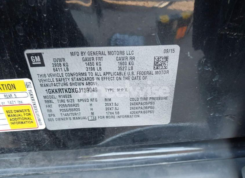 Photo 9 of 2016 Gmc Acadia DENALI (VIN 1GKKRTKDXGJ159049)