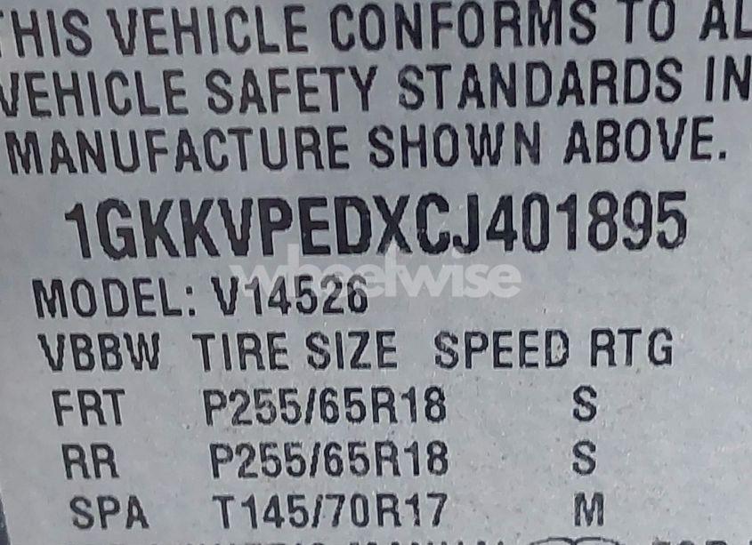 Photo 9 of 2012 Gmc Acadia SLE (VIN 1GKKVPEDXCJ401895)