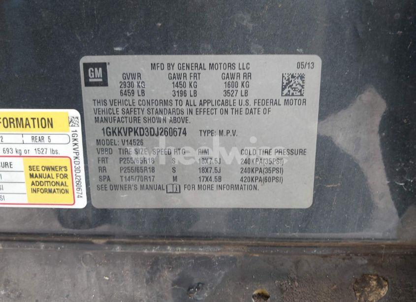 Photo 9 of 2013 Gmc Acadia SLE-2 (VIN 1GKKVPKD3DJ260674)