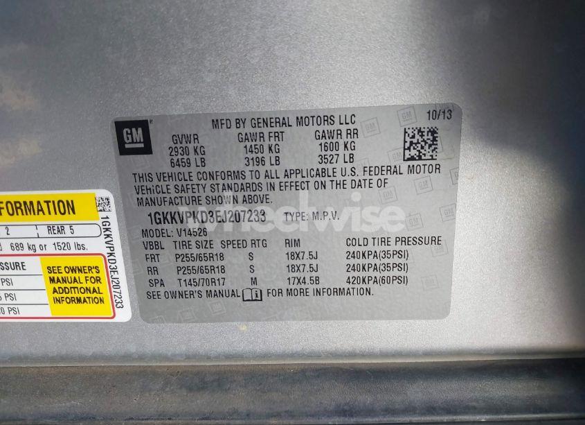 Photo 9 of 2014 Gmc Acadia SLE-2 (VIN 1GKKVPKD3EJ207233)