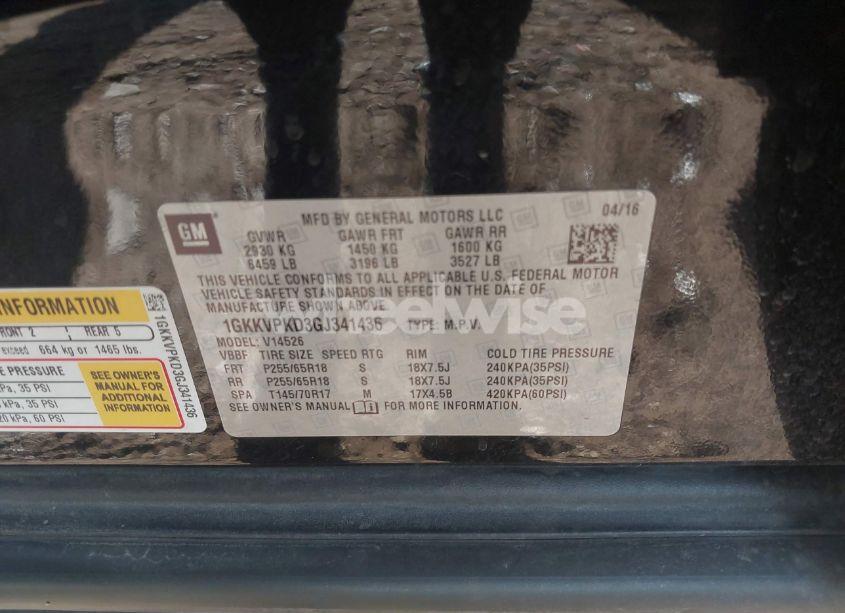 Photo 9 of 2016 Gmc Acadia SLE-2 (VIN 1GKKVPKD3GJ341436)